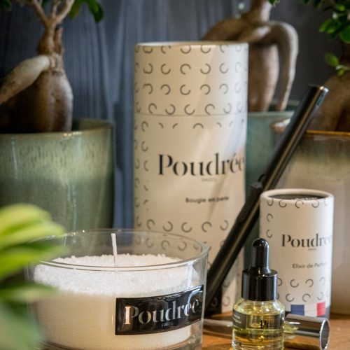 Bougie Poudrée Paris – Rechargeable & parfumée